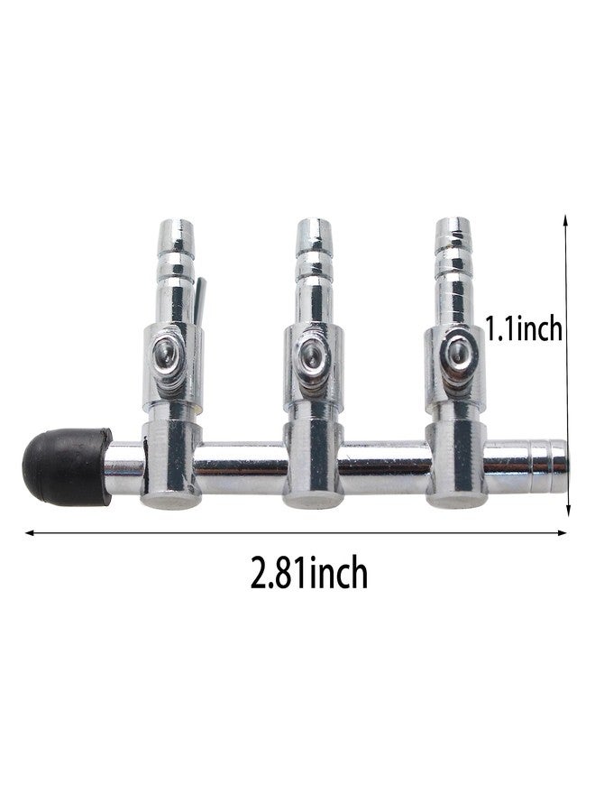 TAODAN 2PCS 3-Way Aquarium Metal Gang Manifold Air Line Control Valve Air Tap Air Splitter Stainless Steel Air Flow Splitter Pump Lever Valve - Image 5